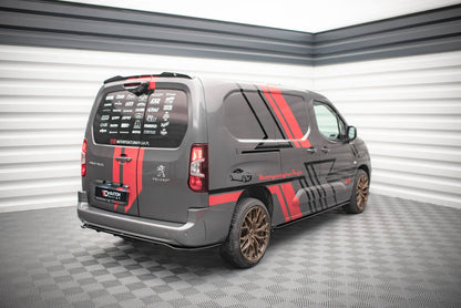 Mittlerer Diffusor Heck Ansatz DTM Look für Peugeot Partner Mk3 schwarz matt
