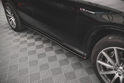 Seitenschweller Ansatz für Mercedes-Benz GLE Coupe 63 AMG C292 schwarz matt