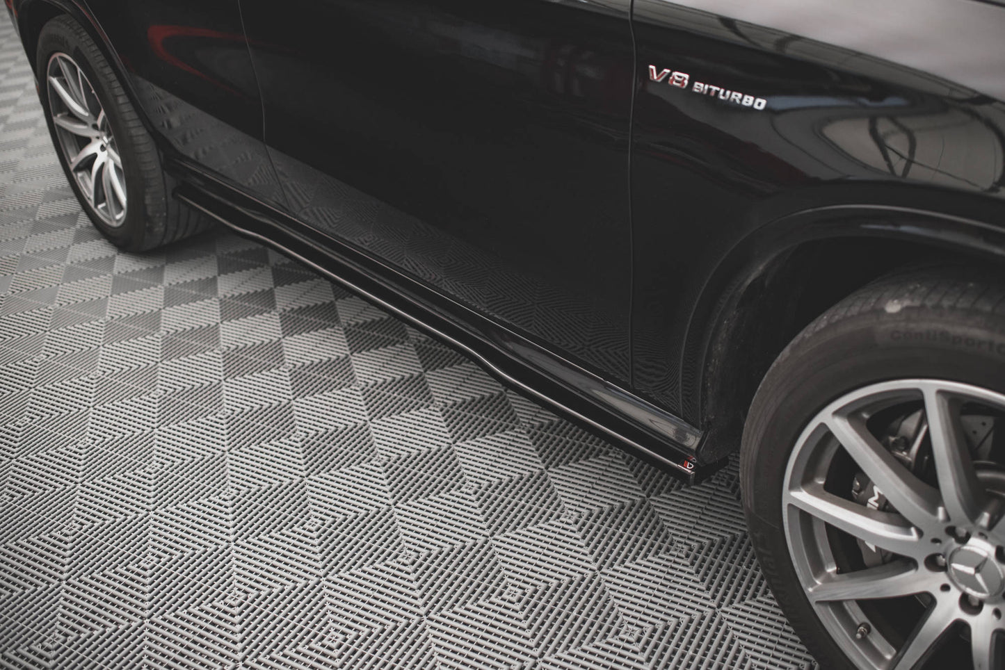 Seitenschweller Ansatz für Mercedes-Benz GLE Coupe 63 AMG C292 schwarz Hochglanz