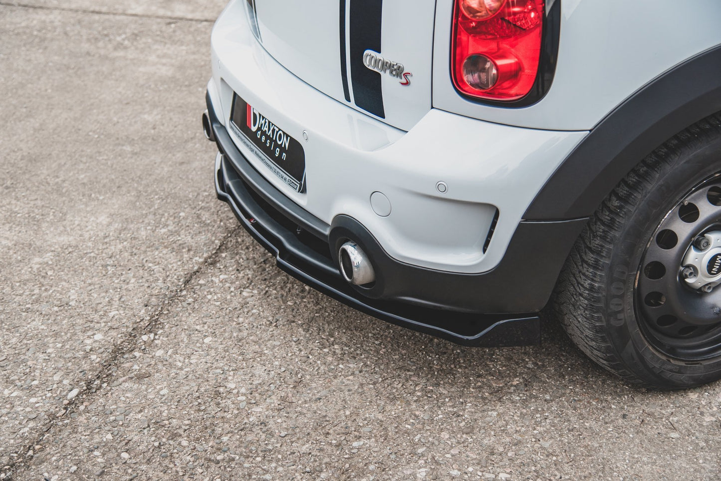 Mittlerer Diffusor Heck Ansatz für Mini Countryman Mk1 JCW schwarz matt
