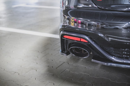 Heck Ansatz Flaps Diffusor für Audi RS5 F5 Facelift schwarz matt
