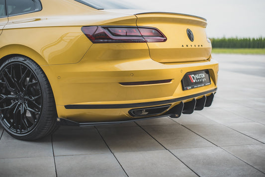 Hintere Seiten Flaps für Volkswagen Arteon R-Line schwarz Hochglanz