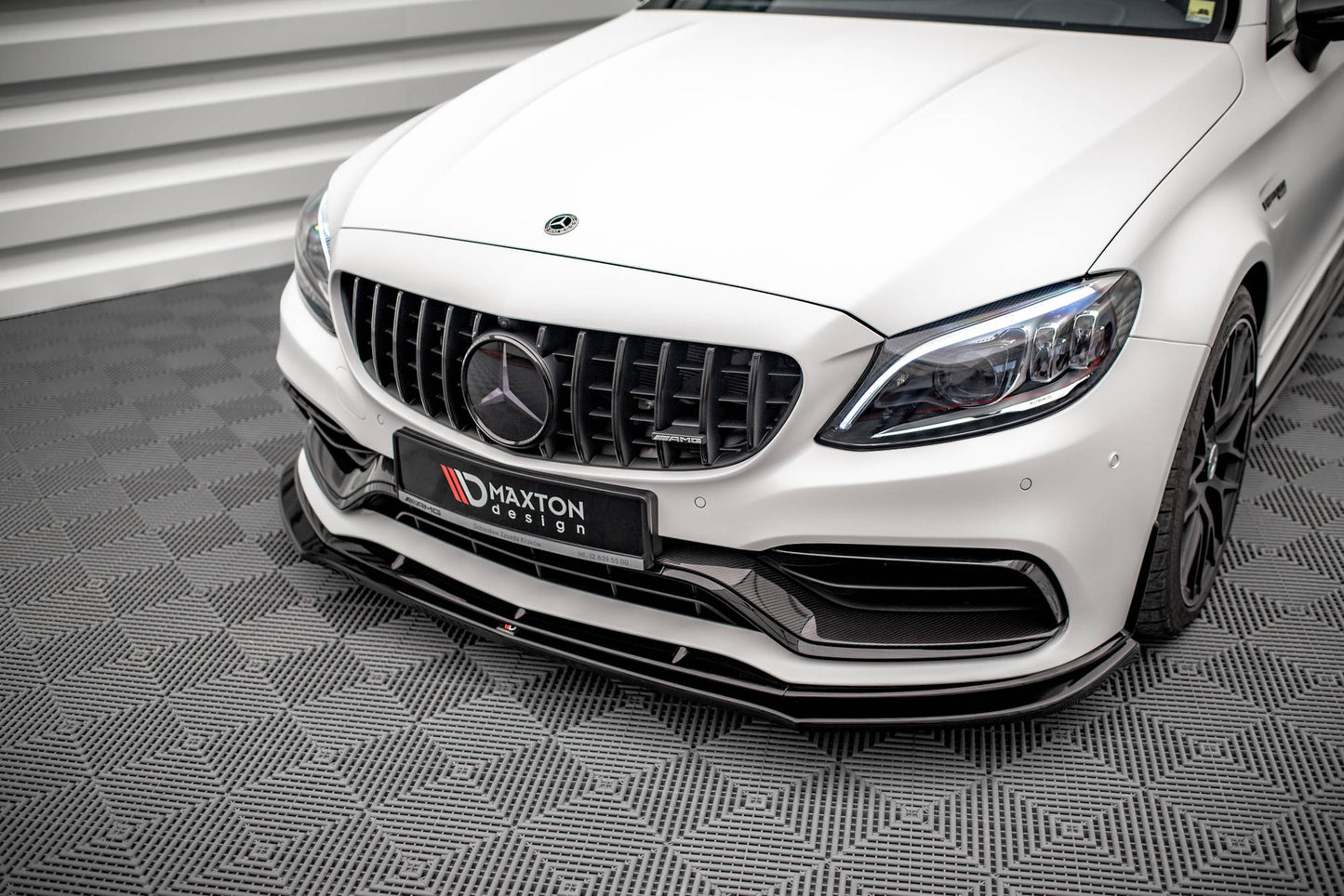 Front Ansatz V.3 für Mercedes-AMG C63 Coupe C205 Facelift schwarz matt