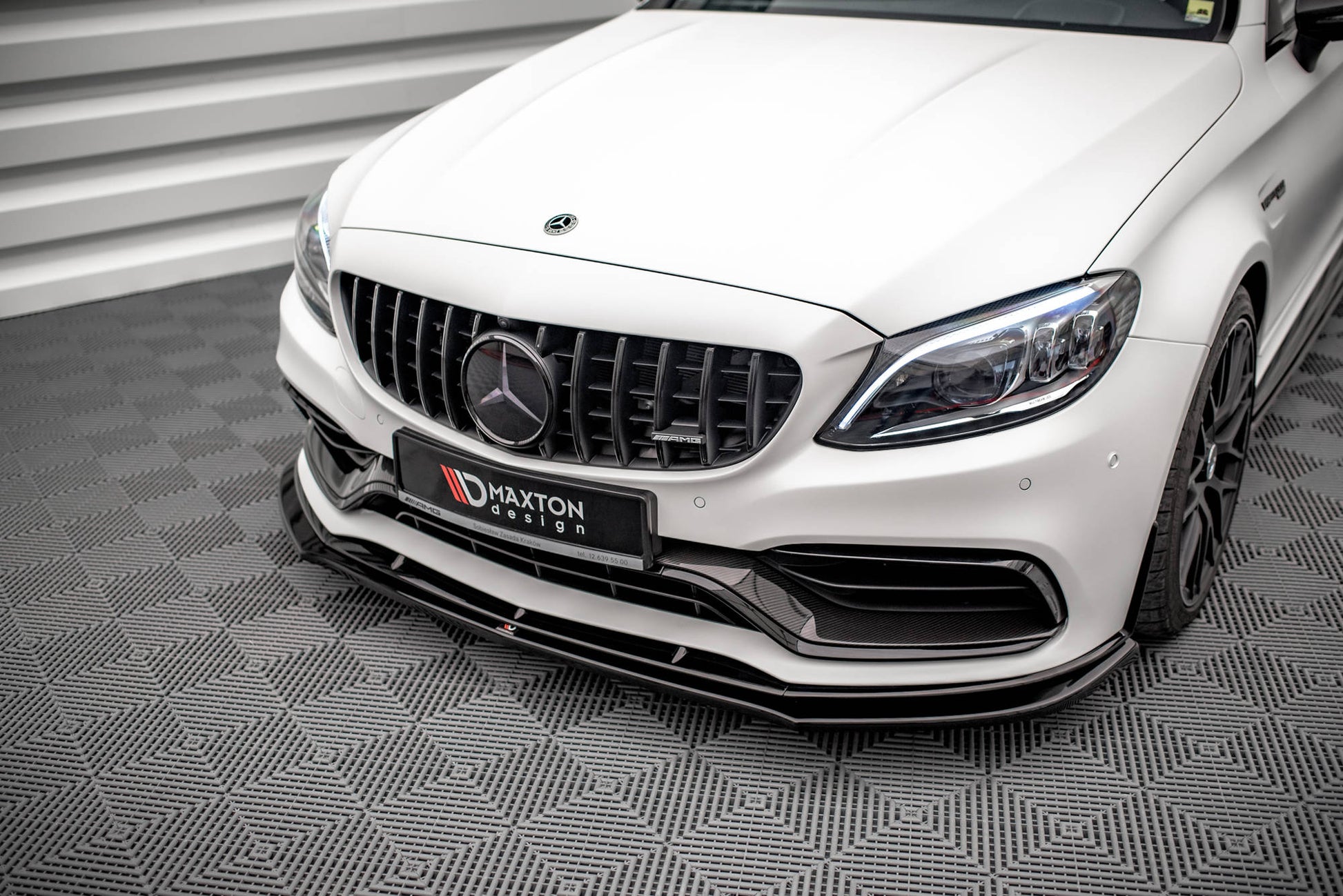 Front Ansatz V.3 für Mercedes-AMG C63 Coupe C205 Facelift schwarz matt