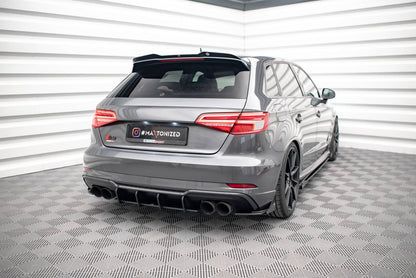 Hintere Seiten Flaps für Audi S3 Sportback 8V Facelift schwarz Hochglanz