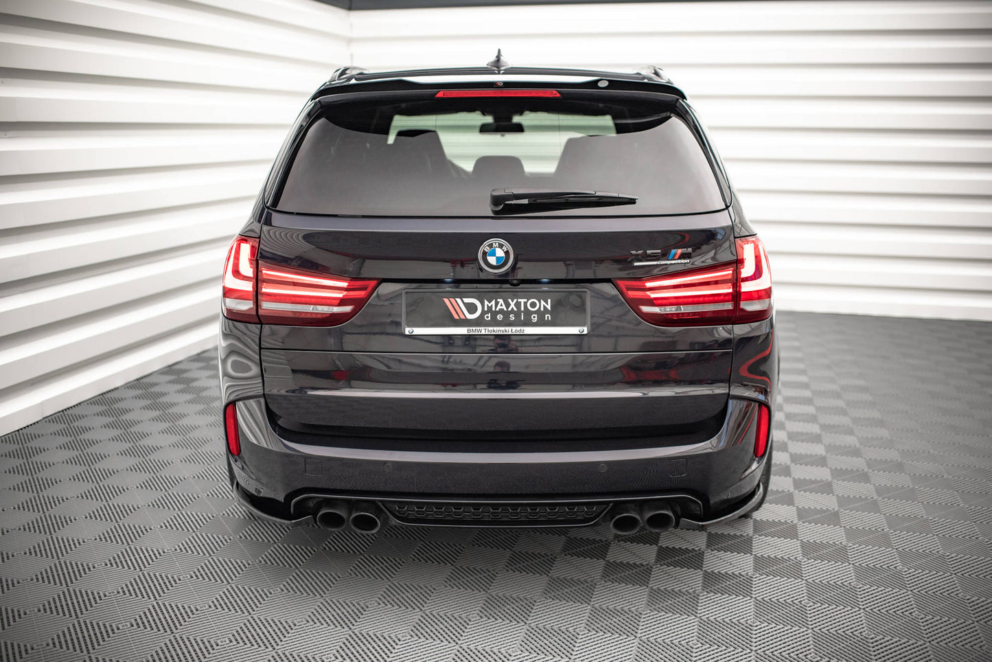 Heck Ansatz Flaps Diffusor für BMW X5 M F15 Carbon Look