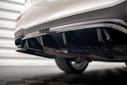 Mittlerer Diffusor Heck Ansatz DTM Look für Mercedes-Benz E AMG-Line W213 Facelift schwarz Hochglanz