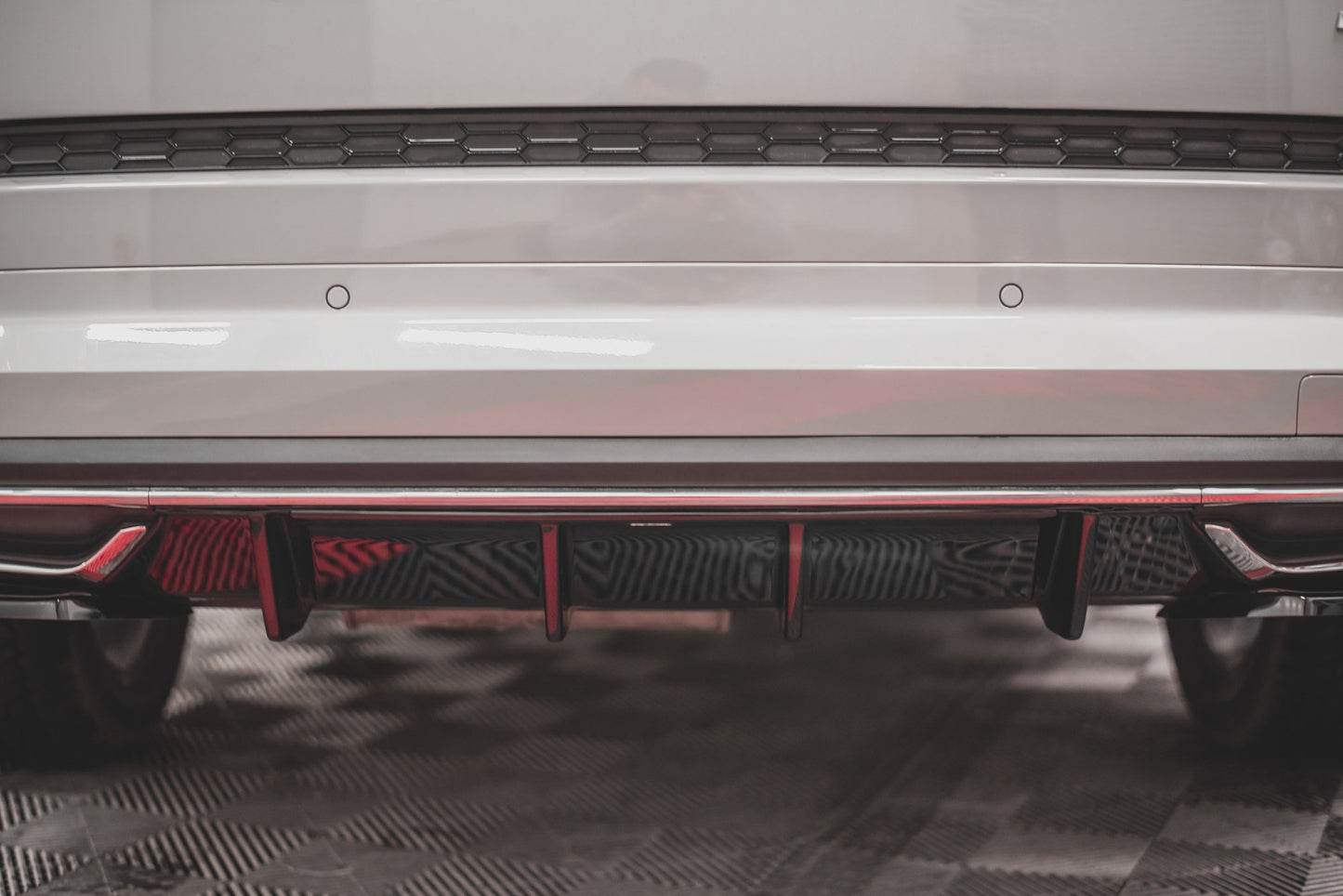 Diffusor Heck Ansatz für Skoda Kodiaq Mk1 Sportline schwarz matt