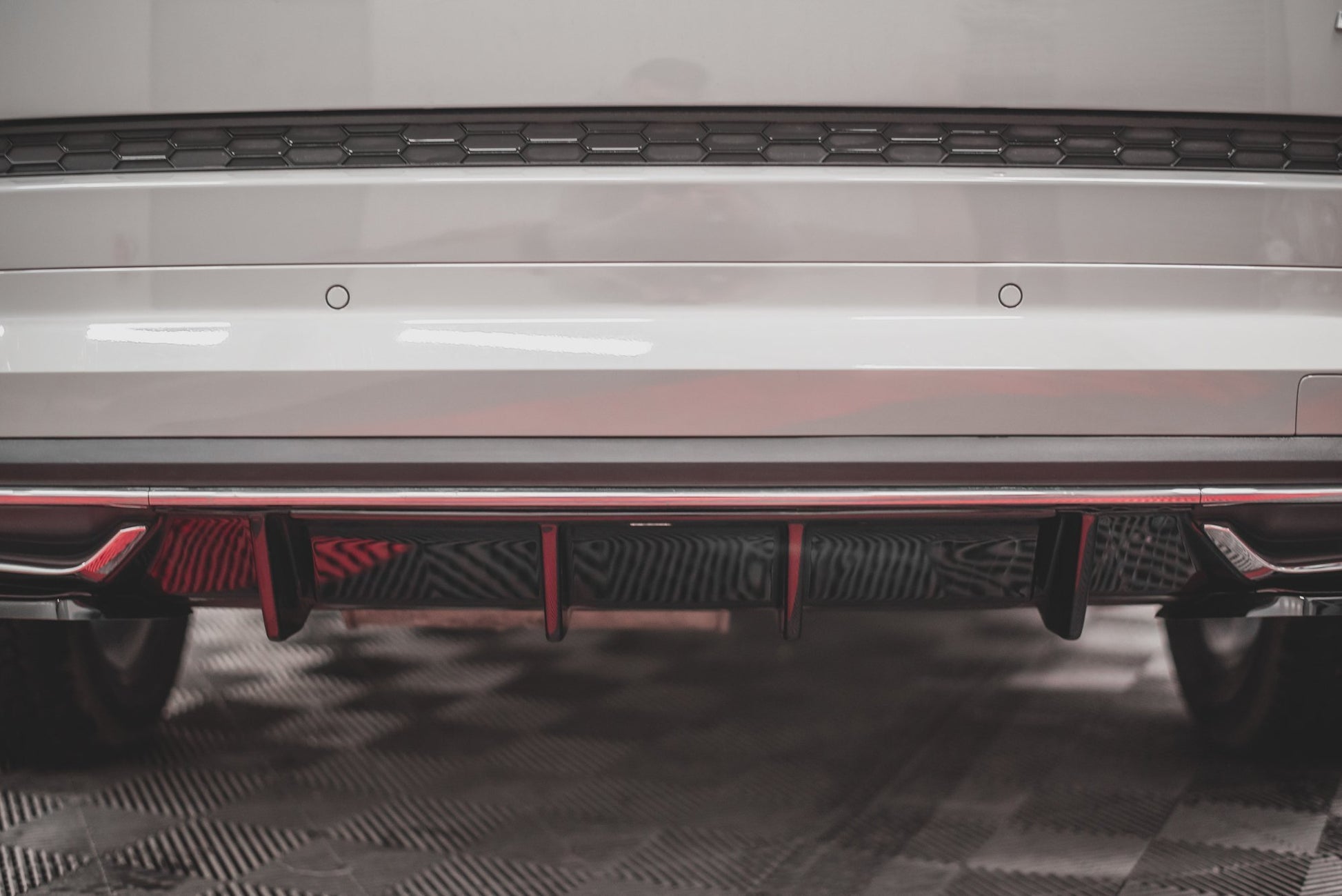 Diffusor Heck Ansatz für Skoda Kodiaq Mk1 Sportline schwarz matt