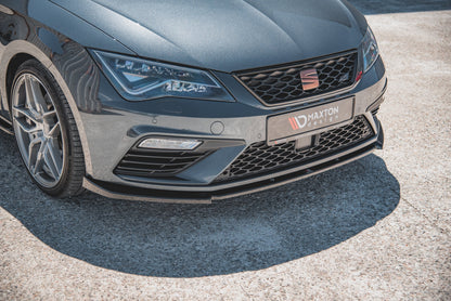 Front Ansatz V.6 für Seat Leon Cupra / FR Mk3 FL schwarz matt