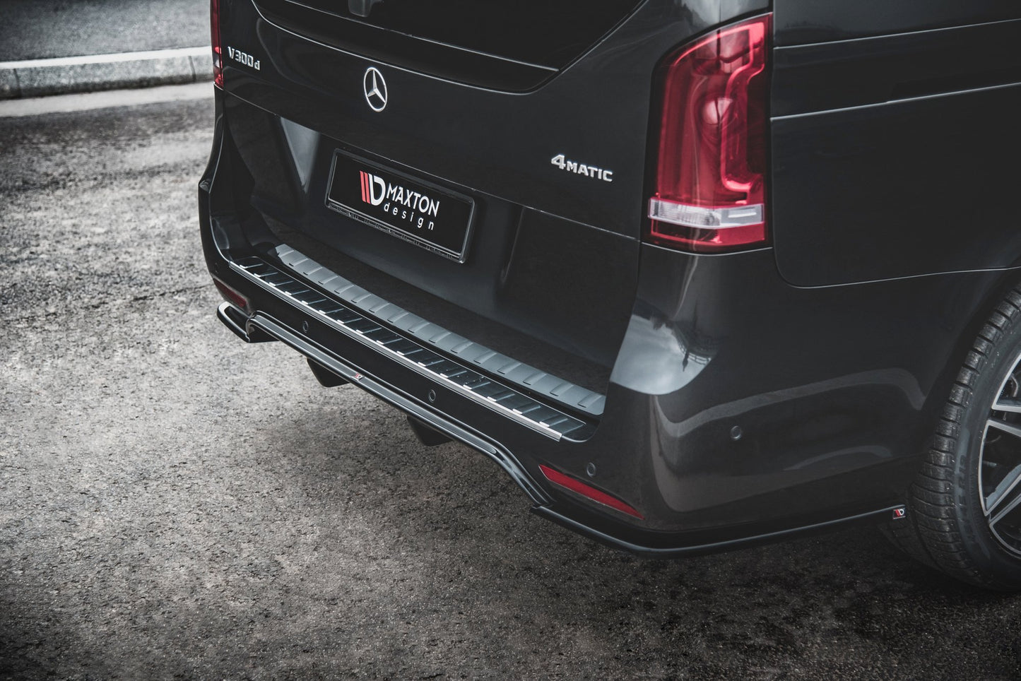 Diffusor Heck Ansatz für Mercedes-Benz V-Klasse AMG-Line W447 Facelift schwarz matt