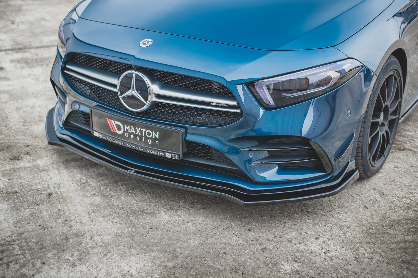 Front Ansatz V.2 für Mercedes A35 AMG Aero W177  schwarz Hochglanz
