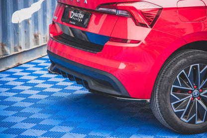 Heck Ansatz Flaps Diffusor für Skoda Kamiq schwarz Hochglanz