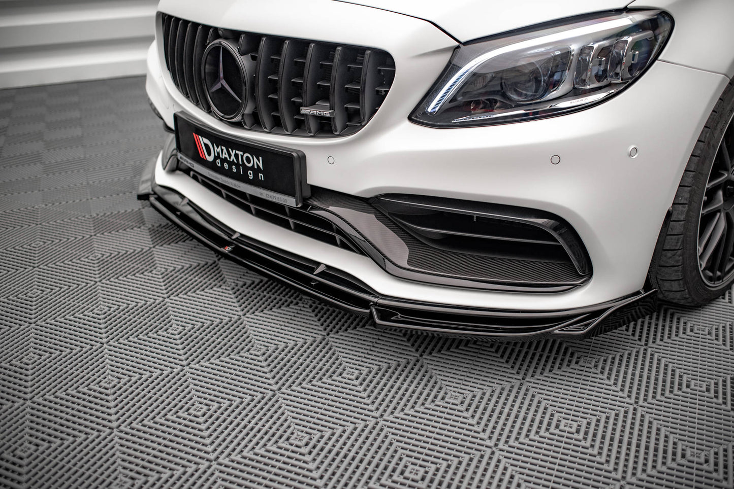 Front Ansatz V.2 für Mercedes-AMG C63 Coupe C205 Facelift schwarz Hochglanz