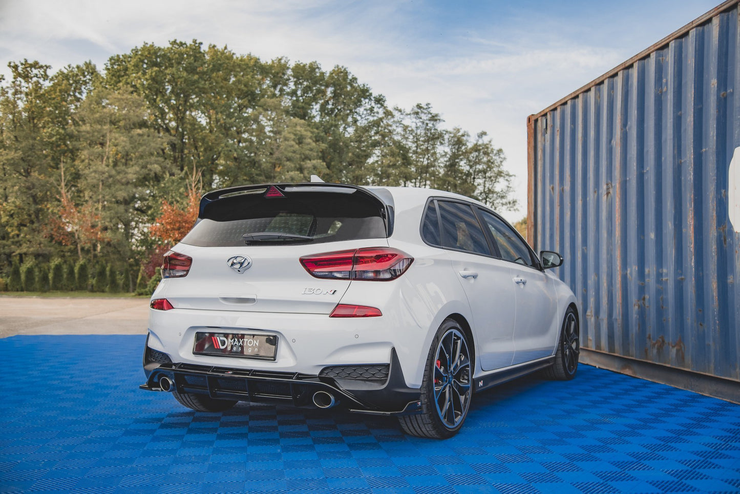 Heck Ansatz Flaps Diffusor V.4 für Hyundai I30 N Mk3 Hatchback schwarz matt