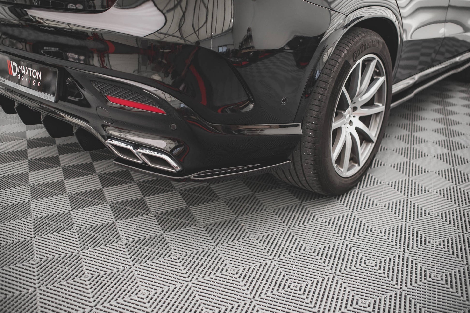 Heck Ansatz Flaps Diffusor V.1 für Mercedes-Benz GLE Coupe 63 AMG C292 schwarz Hochglanz