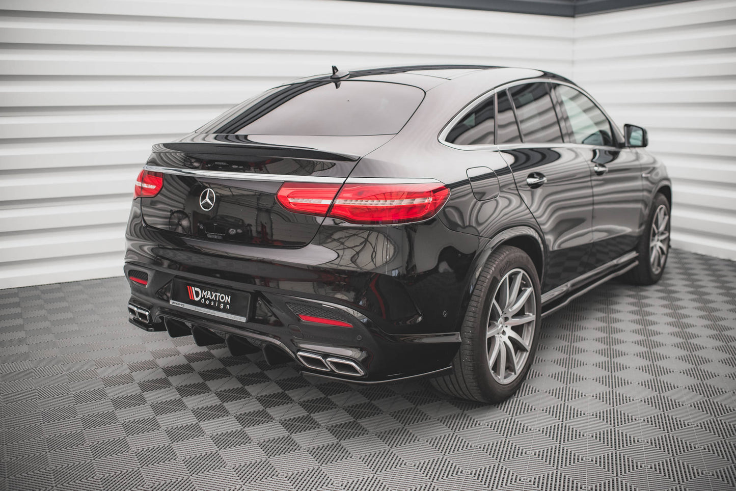 Heck Ansatz Flaps Diffusor V.2 für Mercedes-Benz GLE Coupe 63 AMG C292 schwarz matt