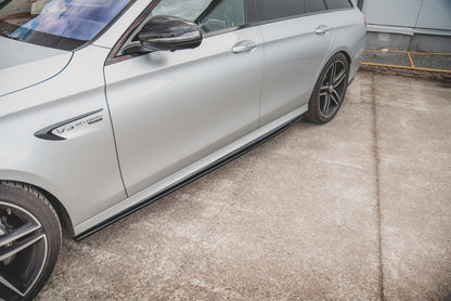 Seitenschweller Ansatz für Mercedes-Benz E63 AMG Kombi/Limousine S213/W213 schwarz matt