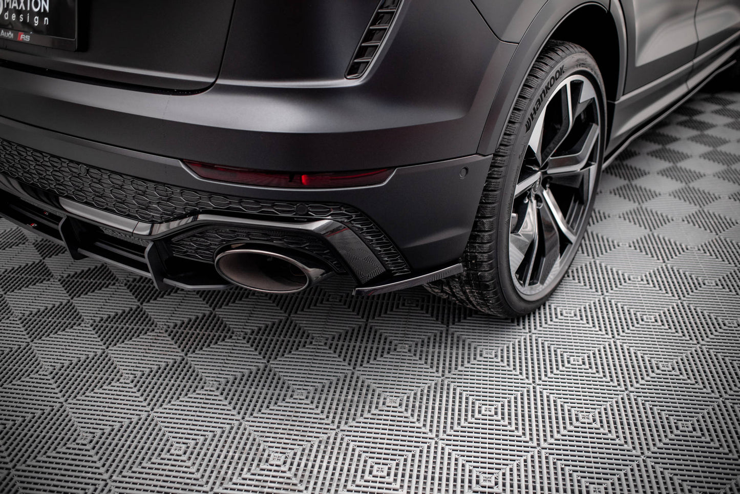 Heck Ansatz Flaps Diffusor für Audi RSQ8 Mk1 schwarz matt