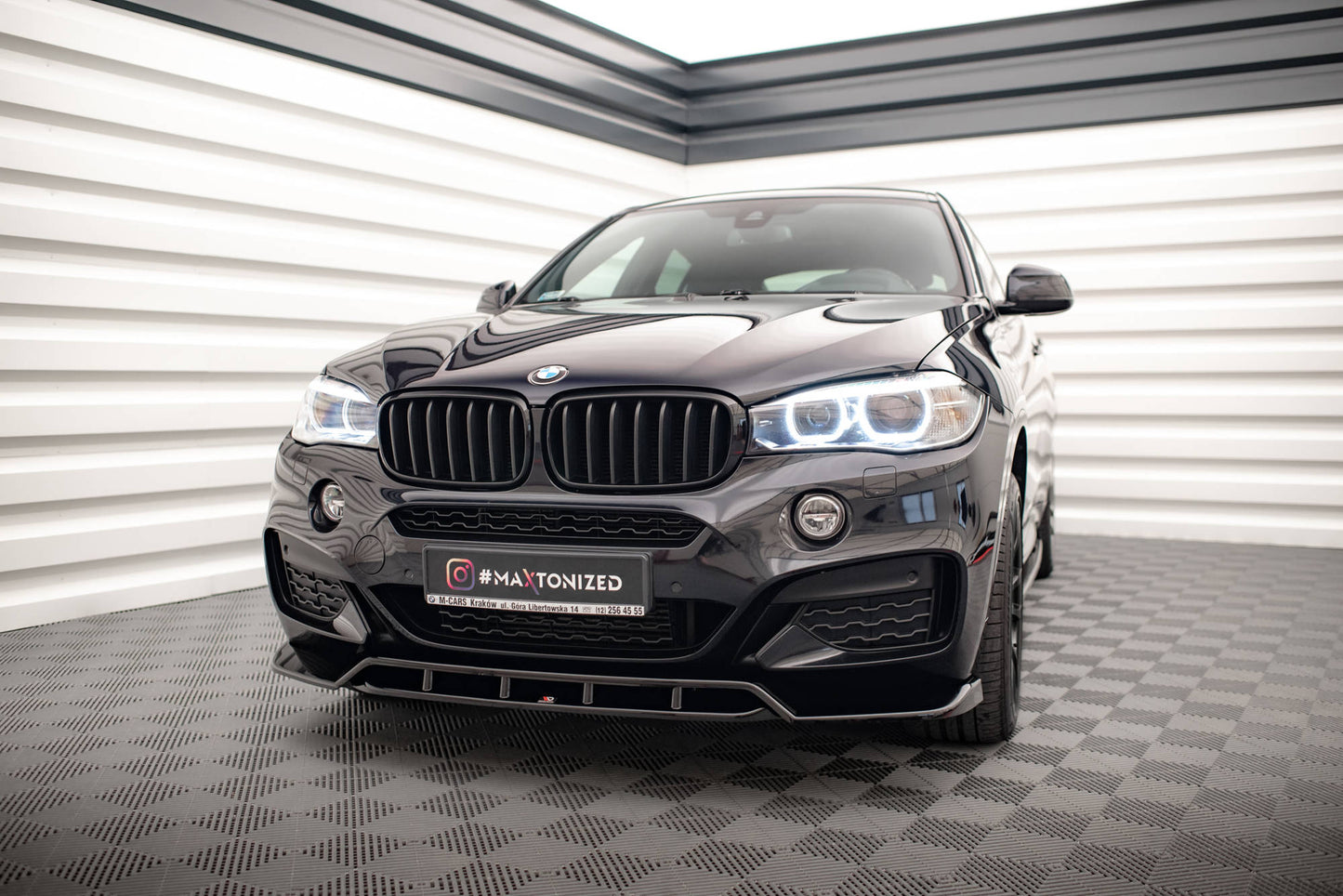Front Ansatz V.2 für BMW X6 M-Paket F16 schwarz matt