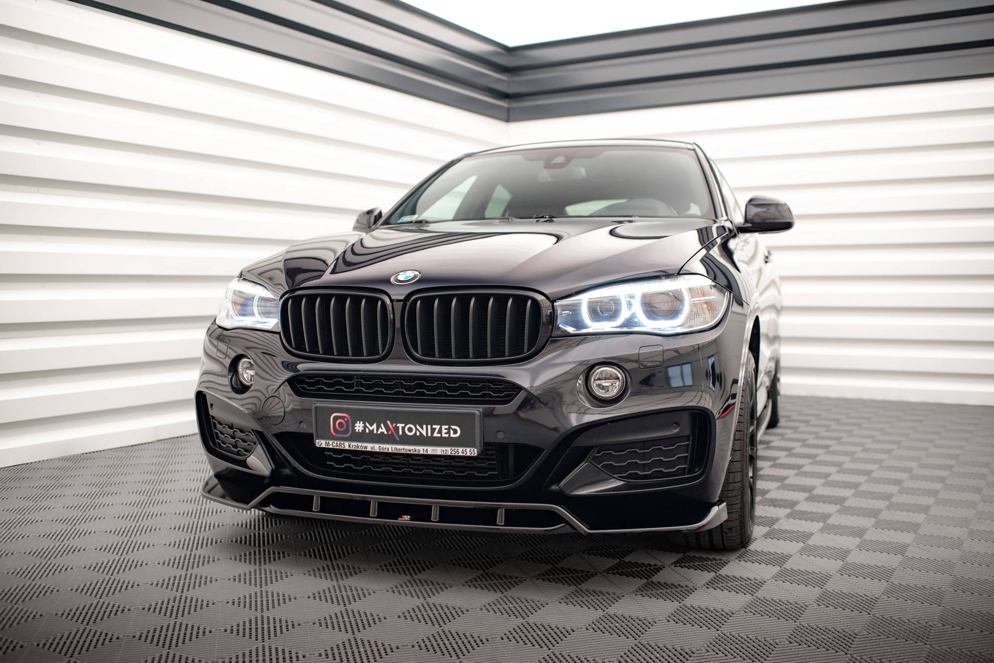 Front Ansatz V.2 für BMW X6 M-Paket F16 schwarz matt