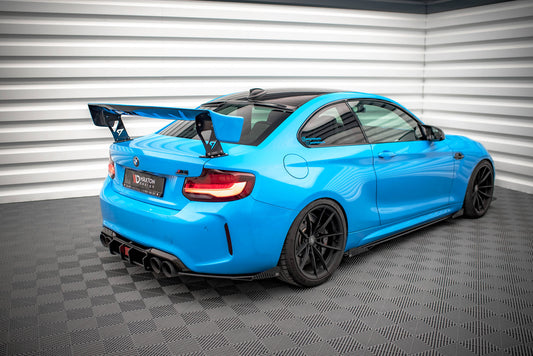 Hintere Seiten Flaps für BMW M2 F87 schwarz Hochglanz