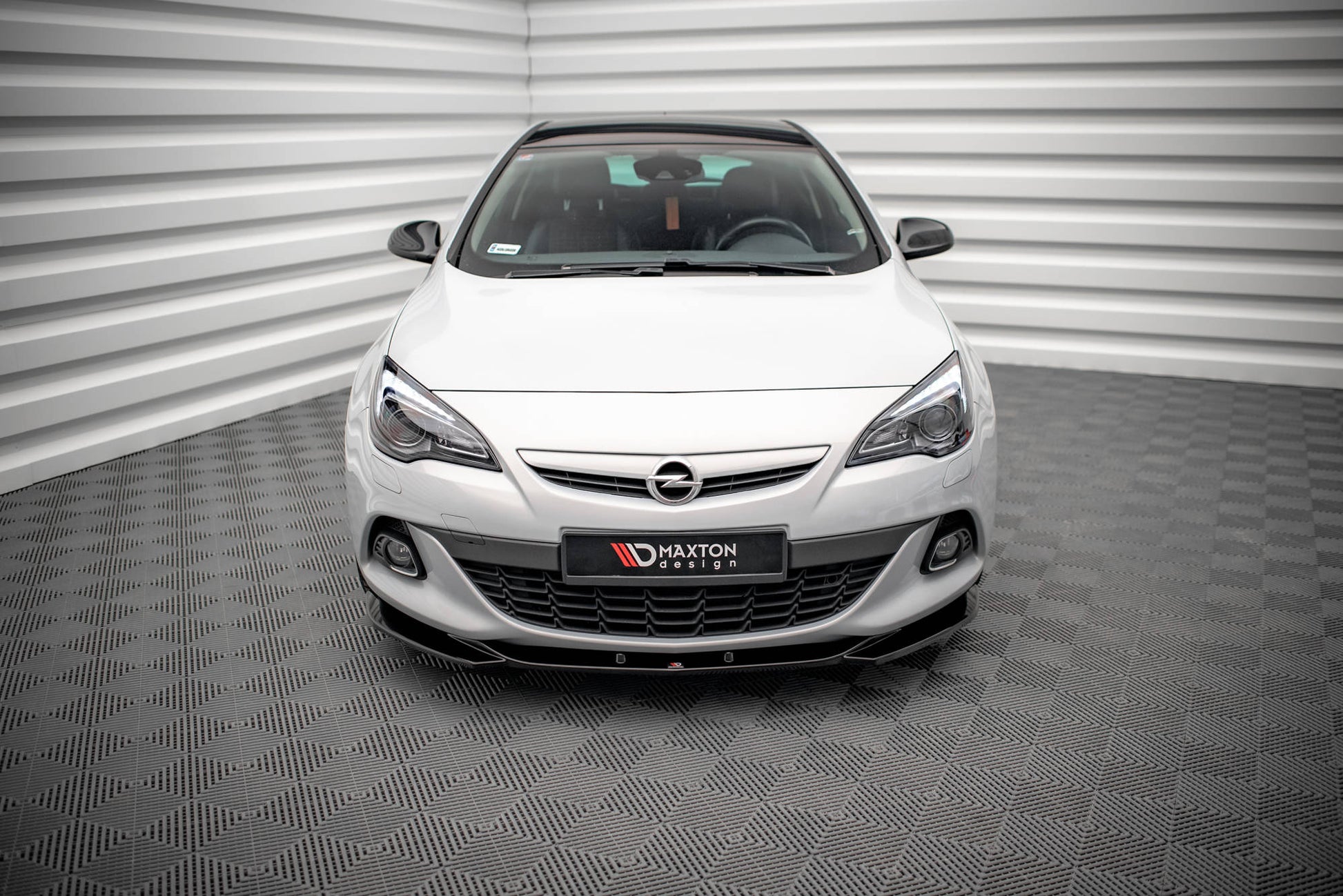 Front Ansatz V.1 für Opel Astra GTC OPC-Line J schwarz Hochglanz