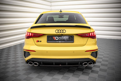 Mittlerer Diffusor Heck Ansatz für Audi S3 Limousine 8Y schwarz Hochglanz