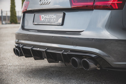 Diffusor Heck Ansatz für Audi S6 / A6 S-Line C7 FL Carbon Look