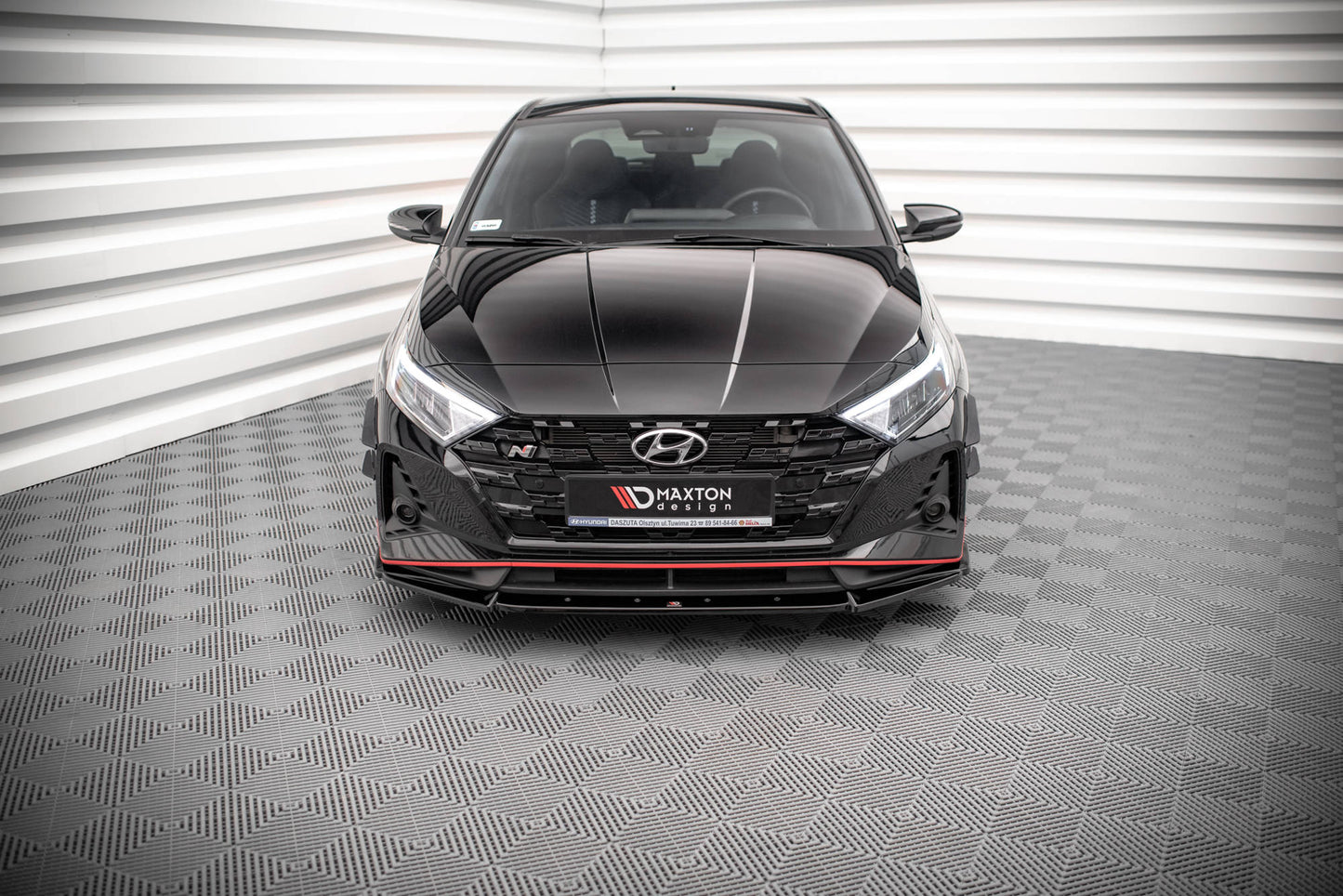 Front Ansatz V.2 für Hyundai I20 N Mk3 schwarz Hochglanz