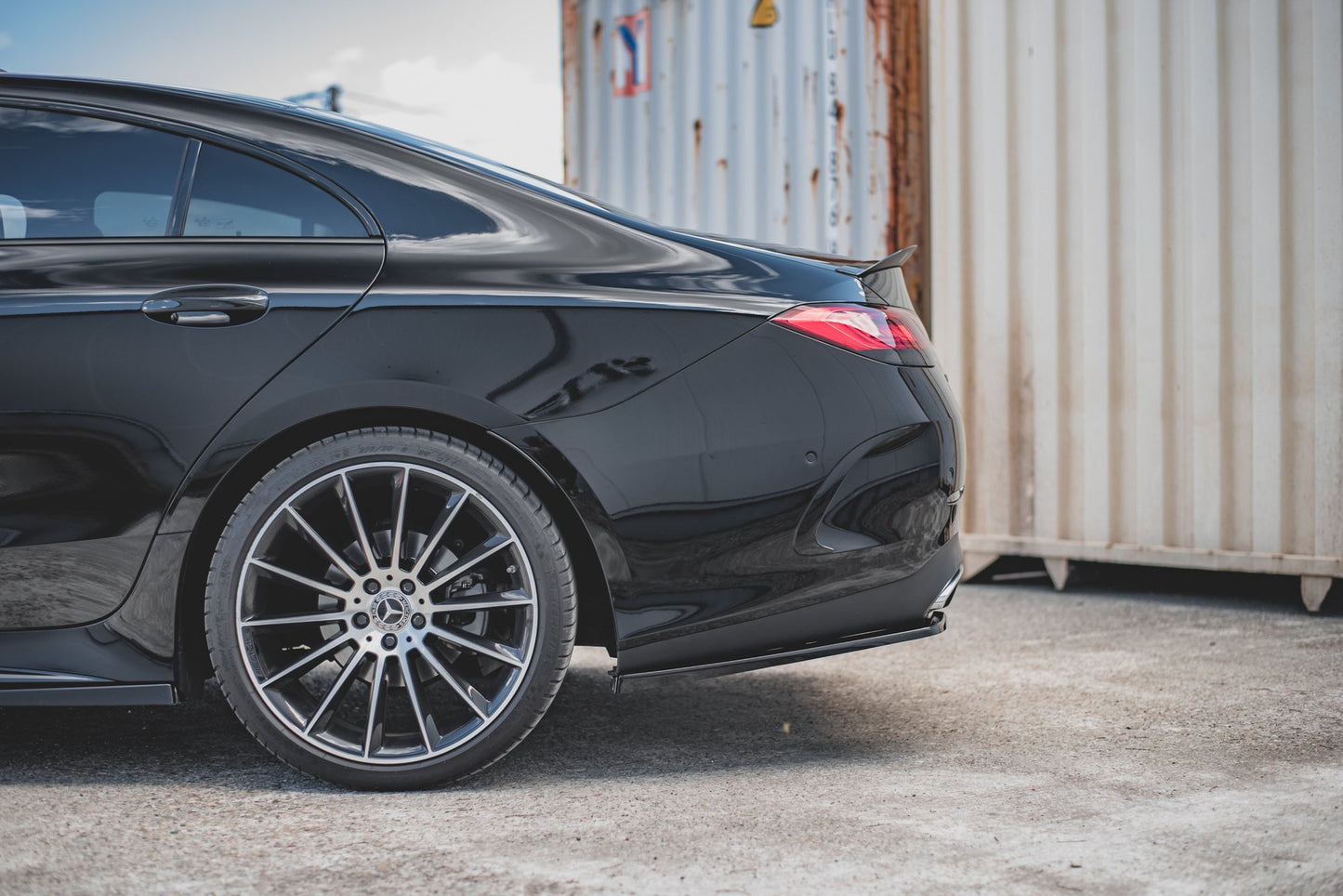Mittlerer Diffusor Heck Ansatz für Mercedes-Benz CLS AMG-Line C257 Carbon Look