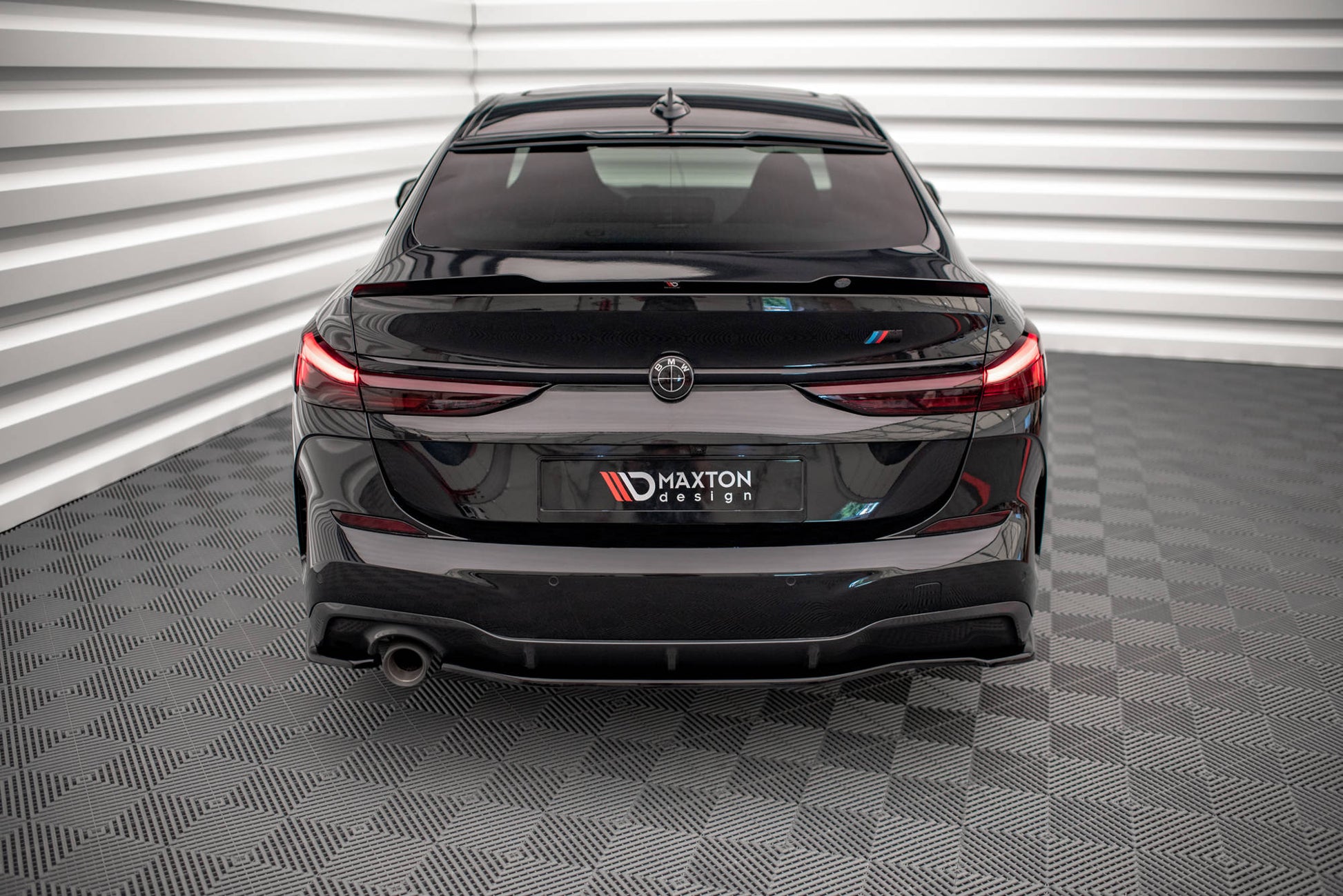 Heck Ansatz Flaps Diffusor für BMW 2 Gran Coupe M-Paket F44 schwarz matt