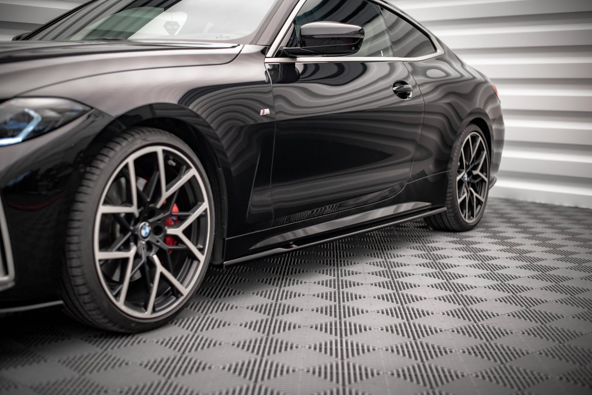 Seitenschweller Ansatz für V.1 für BMW 4er M-Paket G22 schwarz matt