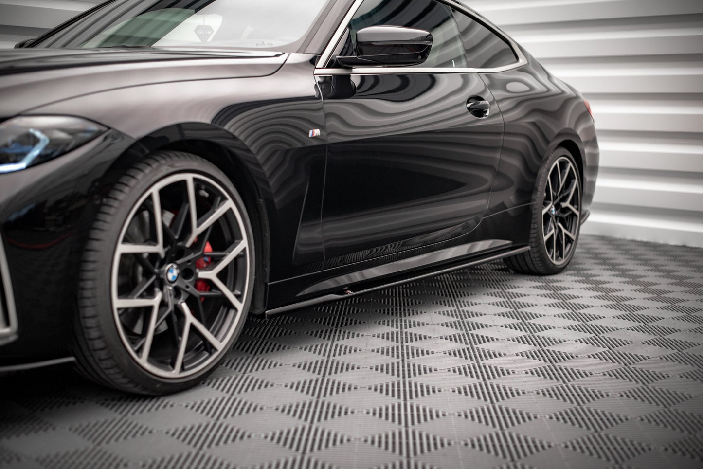 Seitenschweller Ansatz für V.1 für BMW 4er M-Paket G22 schwarz Hochglanz