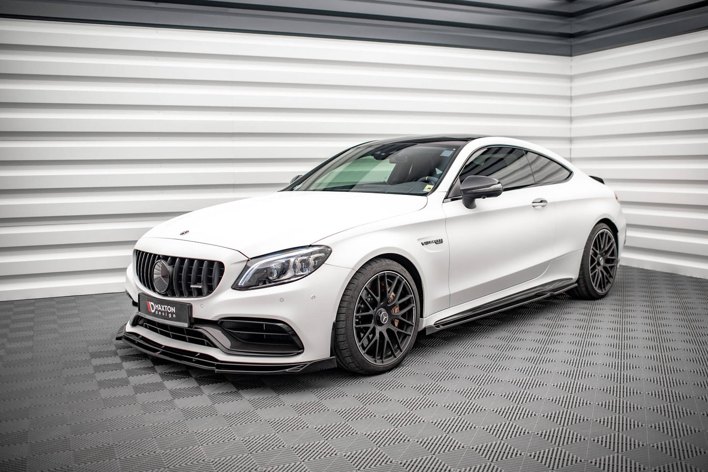 Seitenschweller Ansatz für V.2 für Mercedes-AMG C 63 AMG Coupe C205 Facelift schwarz matt