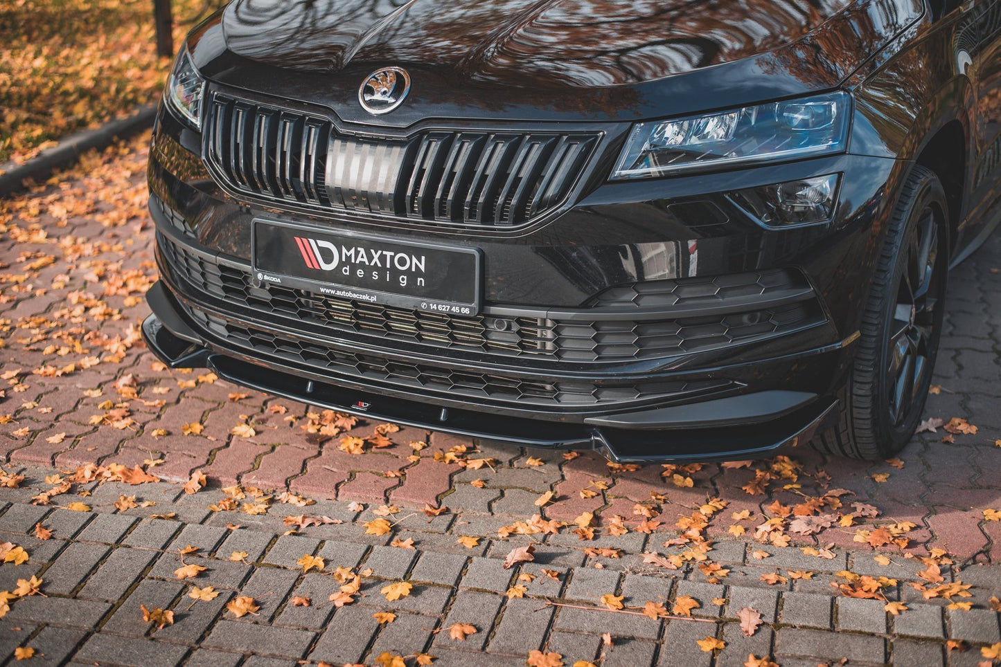 Front Ansatz für Skoda Karoq Sportline Carbon Look