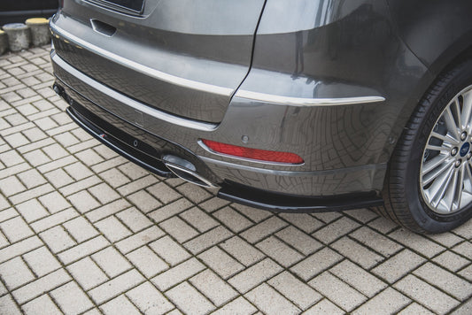 Heck Ansatz Flaps Diffusor für Ford S-Max Vignale Mk2 Facelift Carbon Look