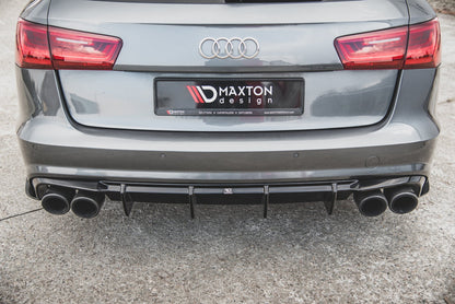 Diffusor Heck Ansatz für Audi S6 / A6 S-Line C7 FL Carbon Look
