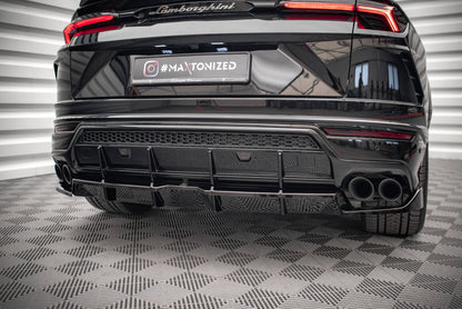 Mittlerer Diffusor Heck Ansatz DTM Look für Lamborghini Urus Mk1 schwarz Hochglanz