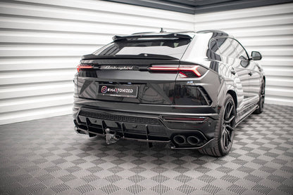 Mittlerer Diffusor Heck Ansatz DTM Look für Lamborghini Urus Mk1 schwarz Hochglanz