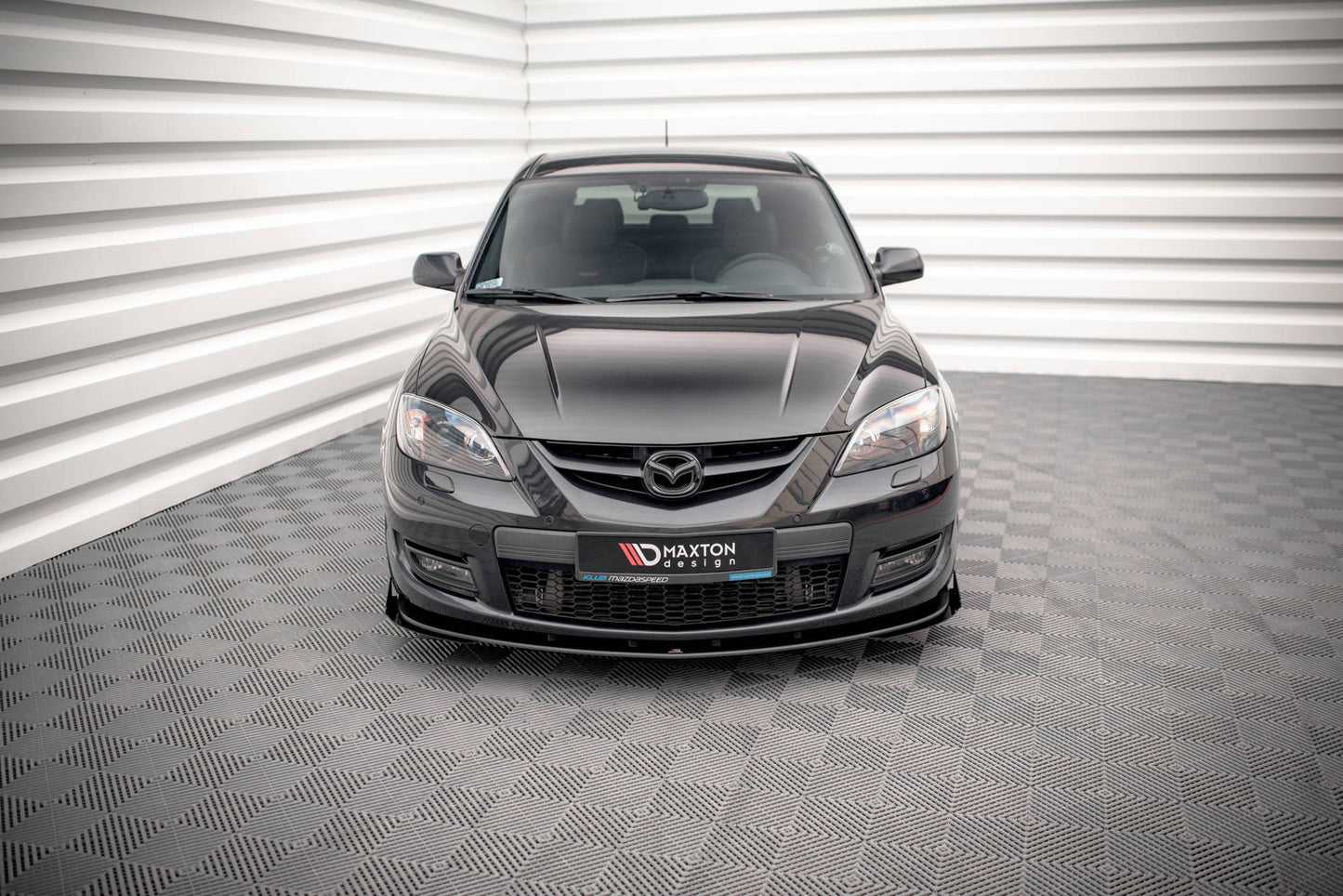 Street Pro Front Ansatz für +Flaps für V.1 + Flaps Mazda 3 MPS Mk1 schwarz Hochglanz