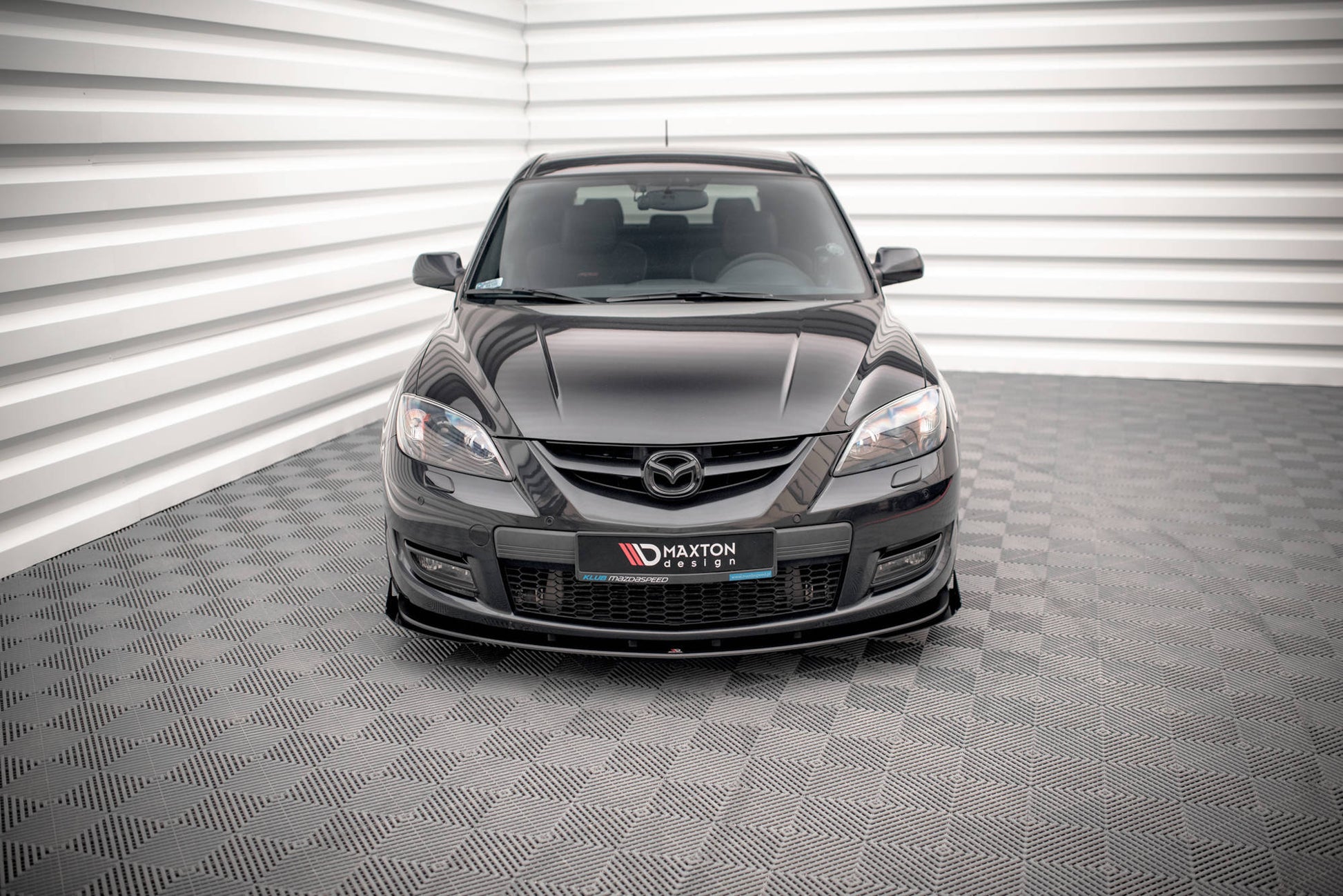 Street Pro Front Ansatz für +Flaps für V.1 + Flaps Mazda 3 MPS Mk1 schwarz Hochglanz