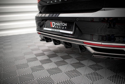 Diffusor Heck Ansatz für Volkswagen Passat B8 Facelift schwarz Hochglanz