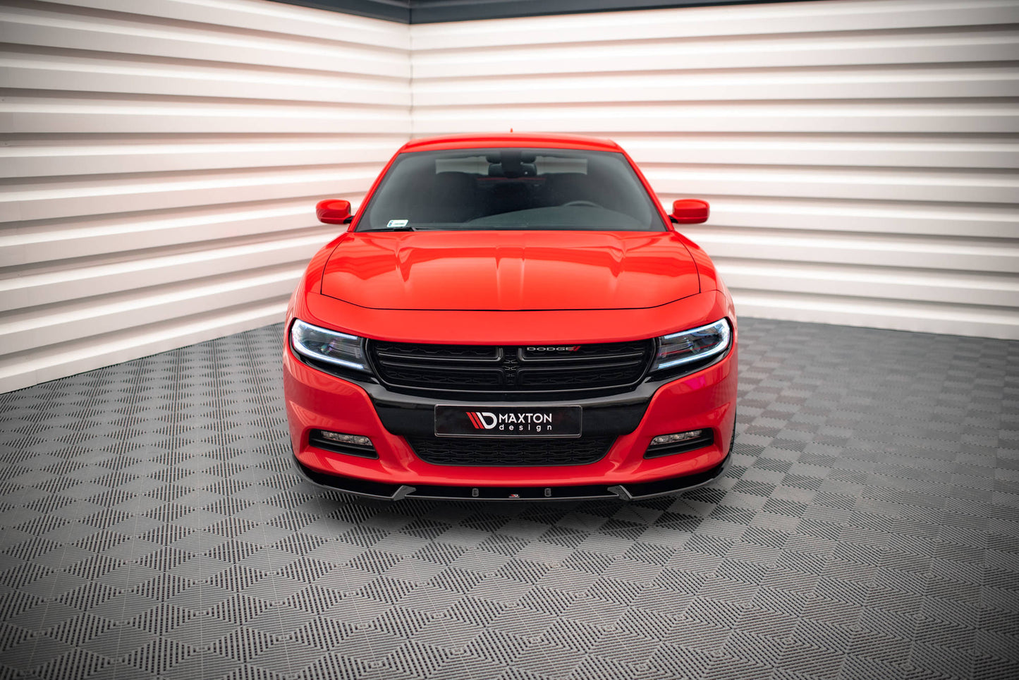 Front Ansatz V.1 für Dodge Charger RT Mk7 Facelift schwarz Hochglanz