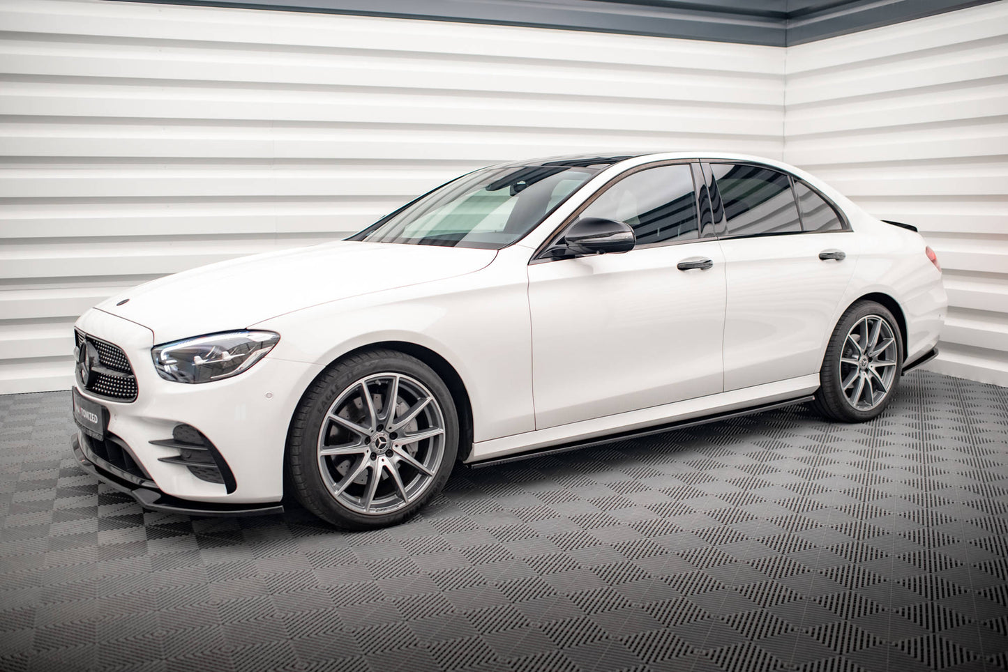 Seitenschweller Ansatz für Mercedes-Benz E AMG-Line W213 Facelift schwarz matt