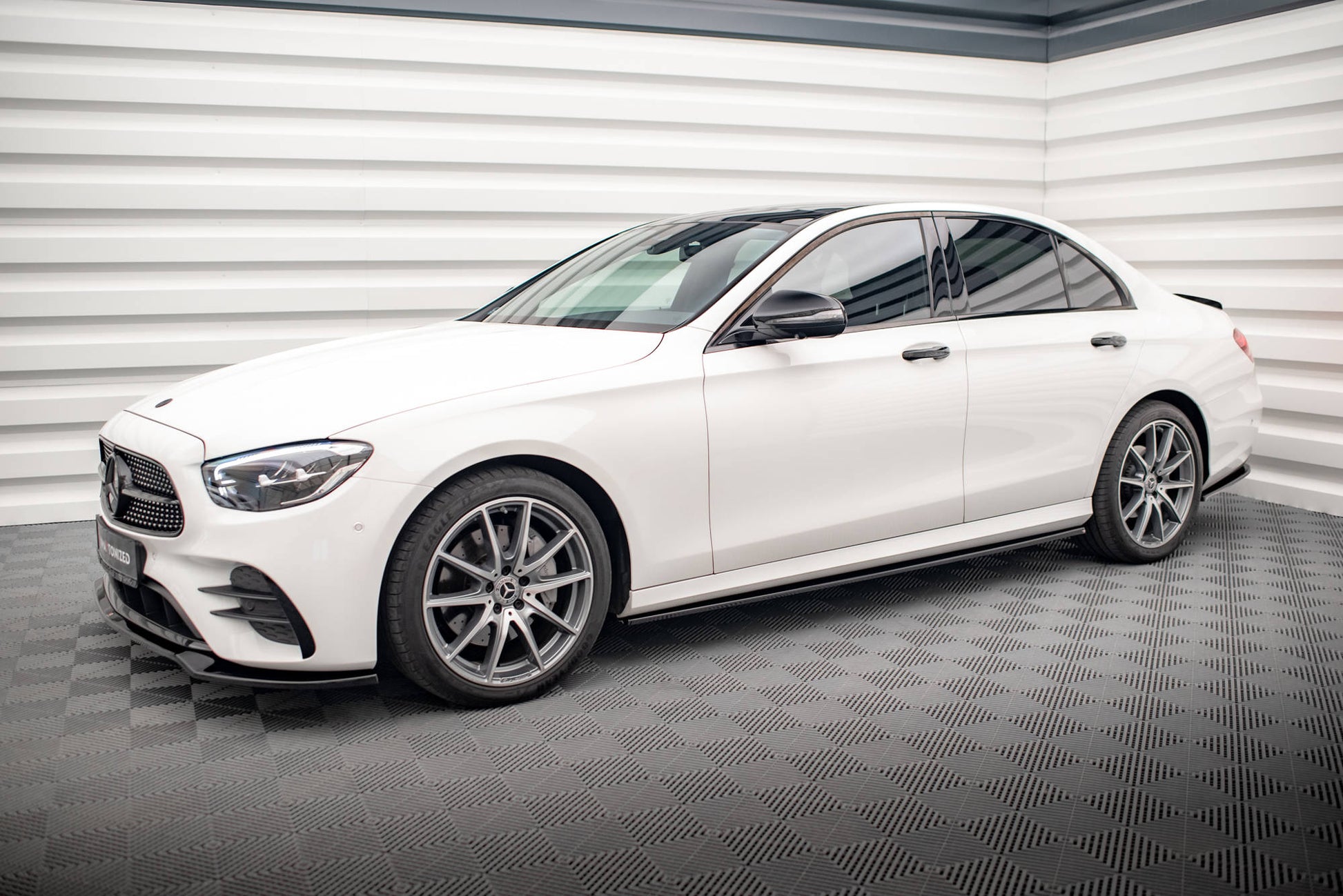 Seitenschweller Ansatz für Mercedes-Benz E AMG-Line W213 Facelift schwarz matt
