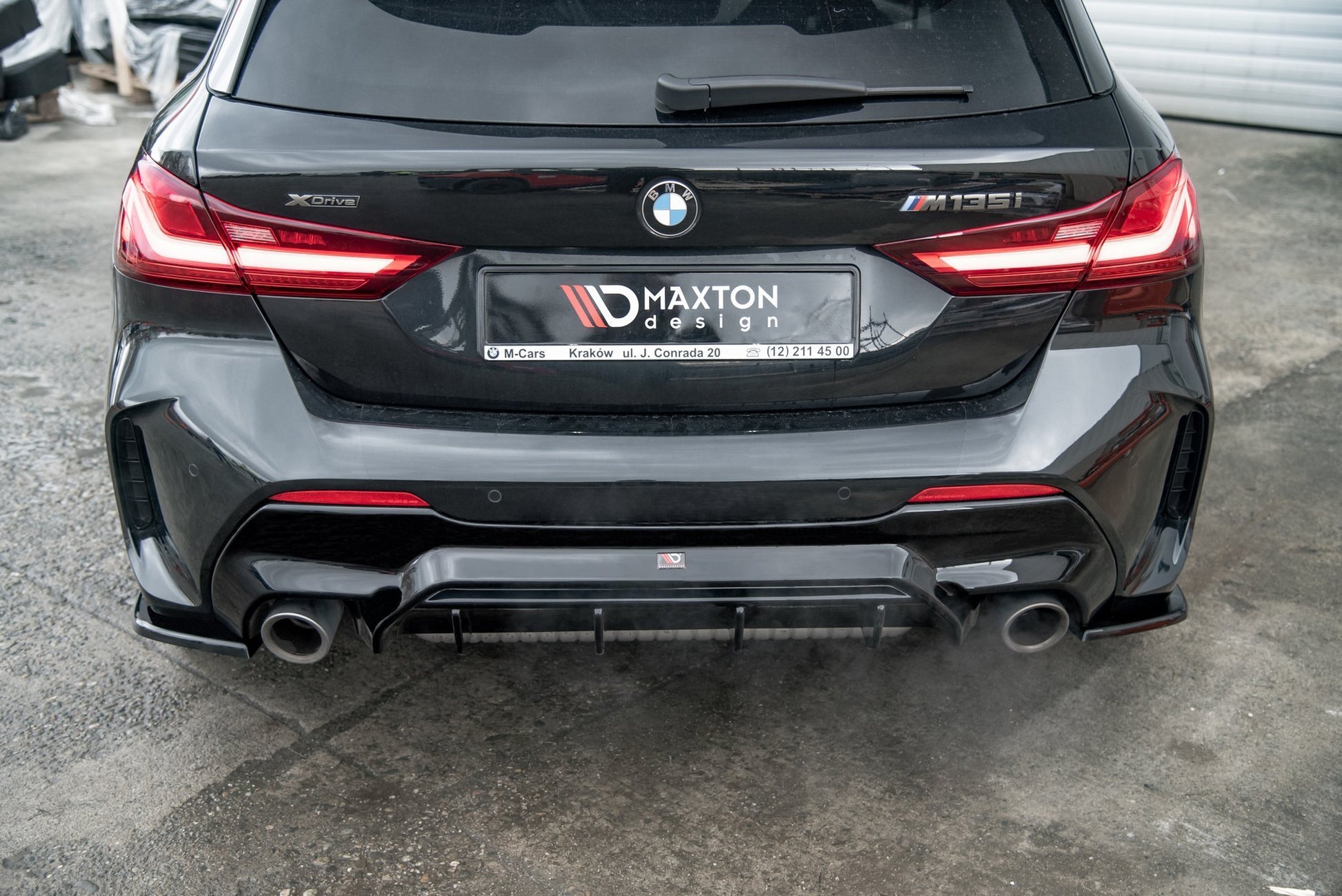 Heck Ansatz Flaps Diffusor V.3 für BMW 1er F40 M-Paket/ M135i schwarz matt