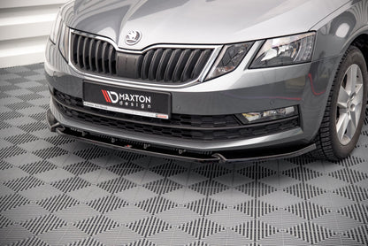 Front Ansatz V.1 für Skoda Octavia Mk3 Facelift schwarz matt