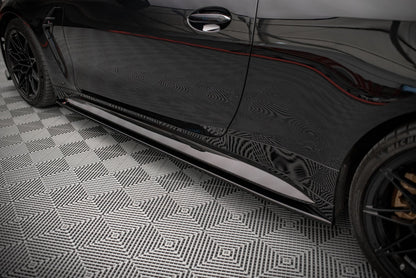 Seitenschweller Ansatz für V.2 für BMW M4 G82 schwarz Hochglanz
