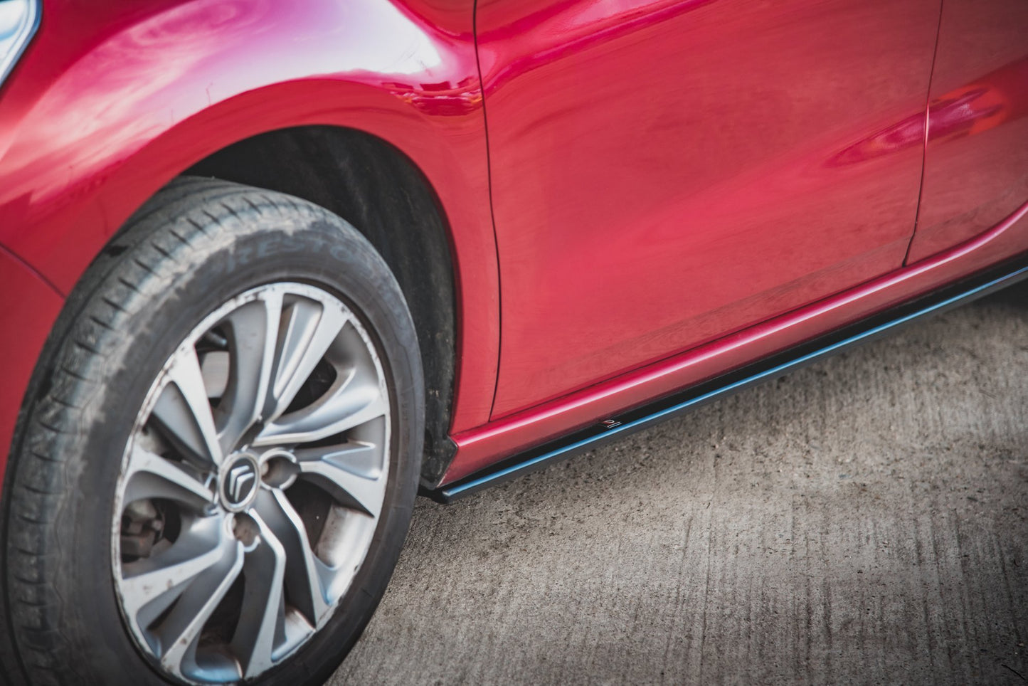 Seitenschweller Ansatz für Citroen DS4 schwarz Hochglanz